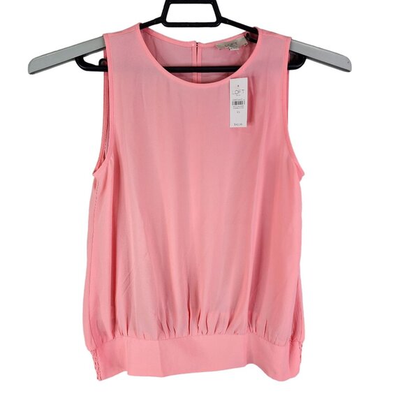 Womens Pink LOFT Outlet Blouse Top Shirt Sleeveless 100% Polyester Size XS - Picture 1 of 11